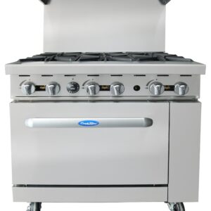 36″ Gas Range with Six (6) Open Burners